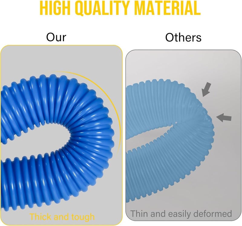 BEWAVE Pool Hose for Above Ground Pools, 3 PACK 1.25" Pool Filter Hoses Accessory Pool Pump Replacement 41 Inch Long with Clamps - Image 4